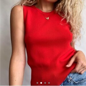 Joseph A. Bright Red Sleeveless Top